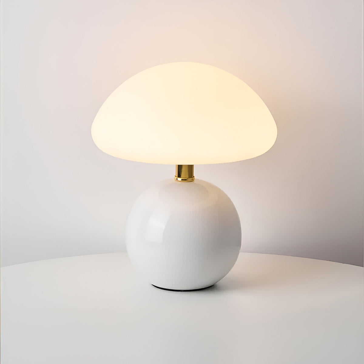 Mid-Century Modern Curved Dome Rounded Base Compact Table Lamp