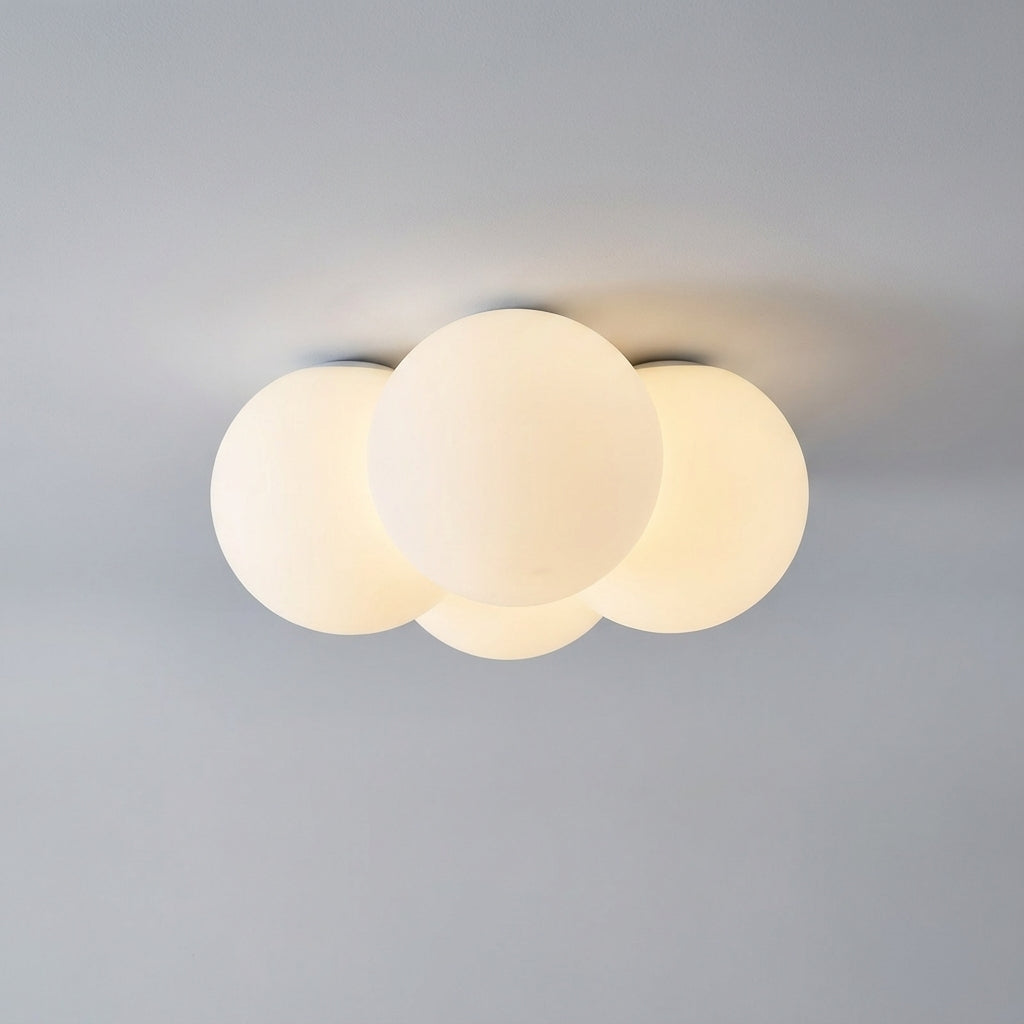 Sculptural Cloud Shape Low Profile Diffused Ceiling Light