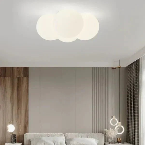 Sculptural Cloud Shape Low Profile Diffused Ceiling Light