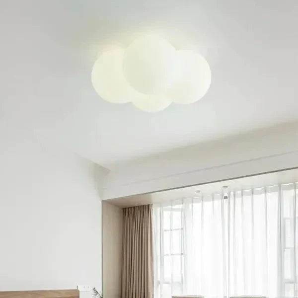 Sculptural Cloud Shape Low Profile Diffused Ceiling Light