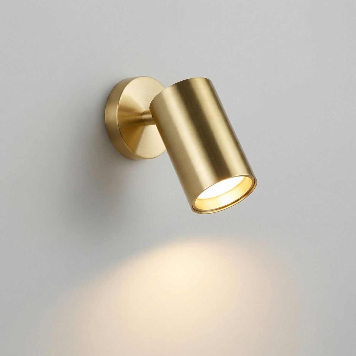 Minimalist Cylindrical Metal Low Profile Wall Light