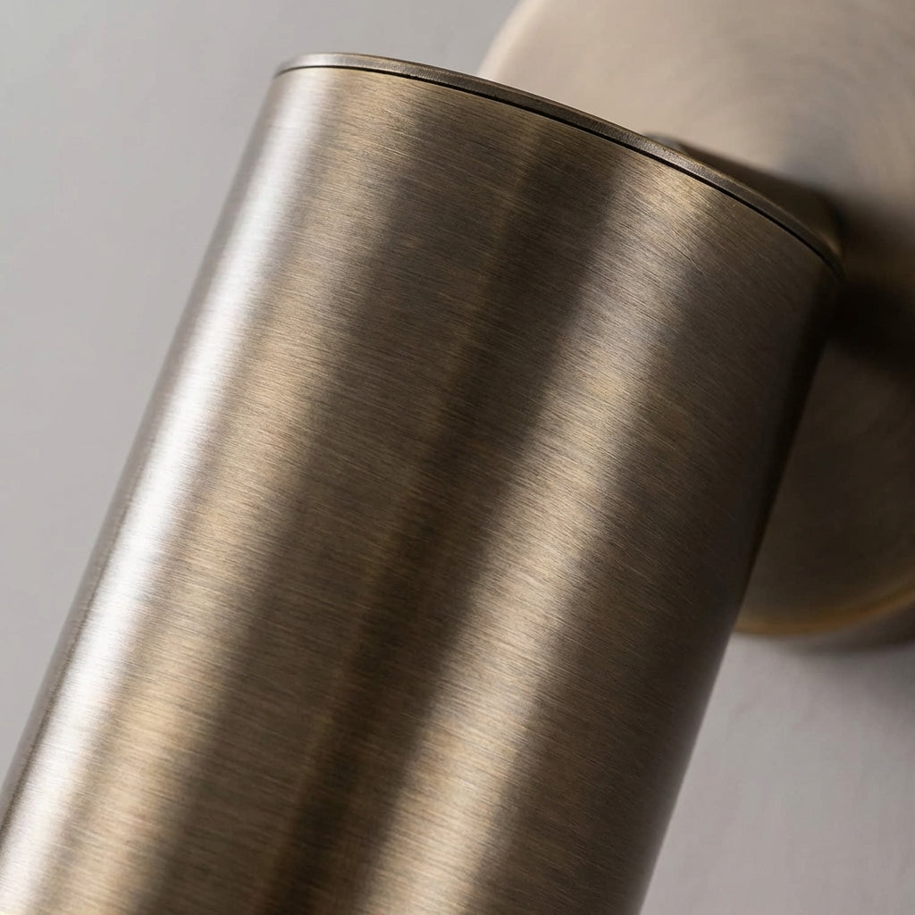 Minimalist Cylindrical Metal Low Profile Wall Light