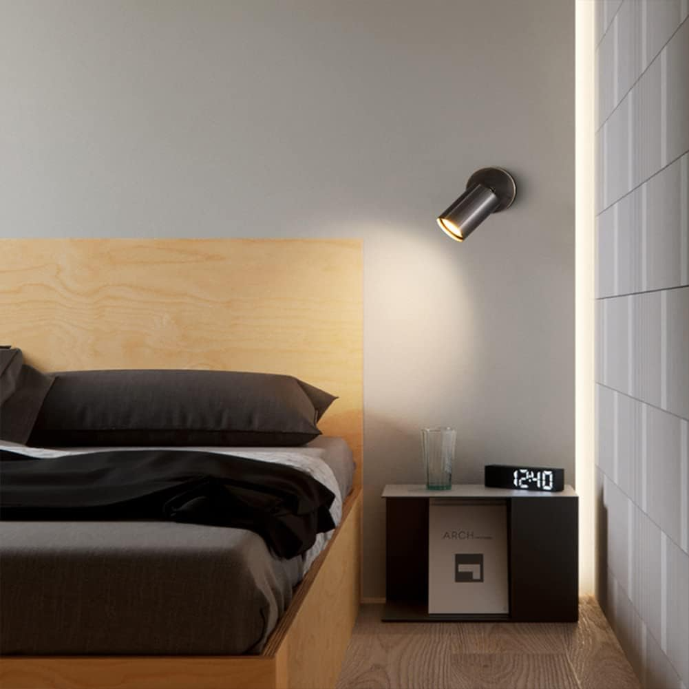 Minimalist Cylindrical Metal Low Profile Wall Light