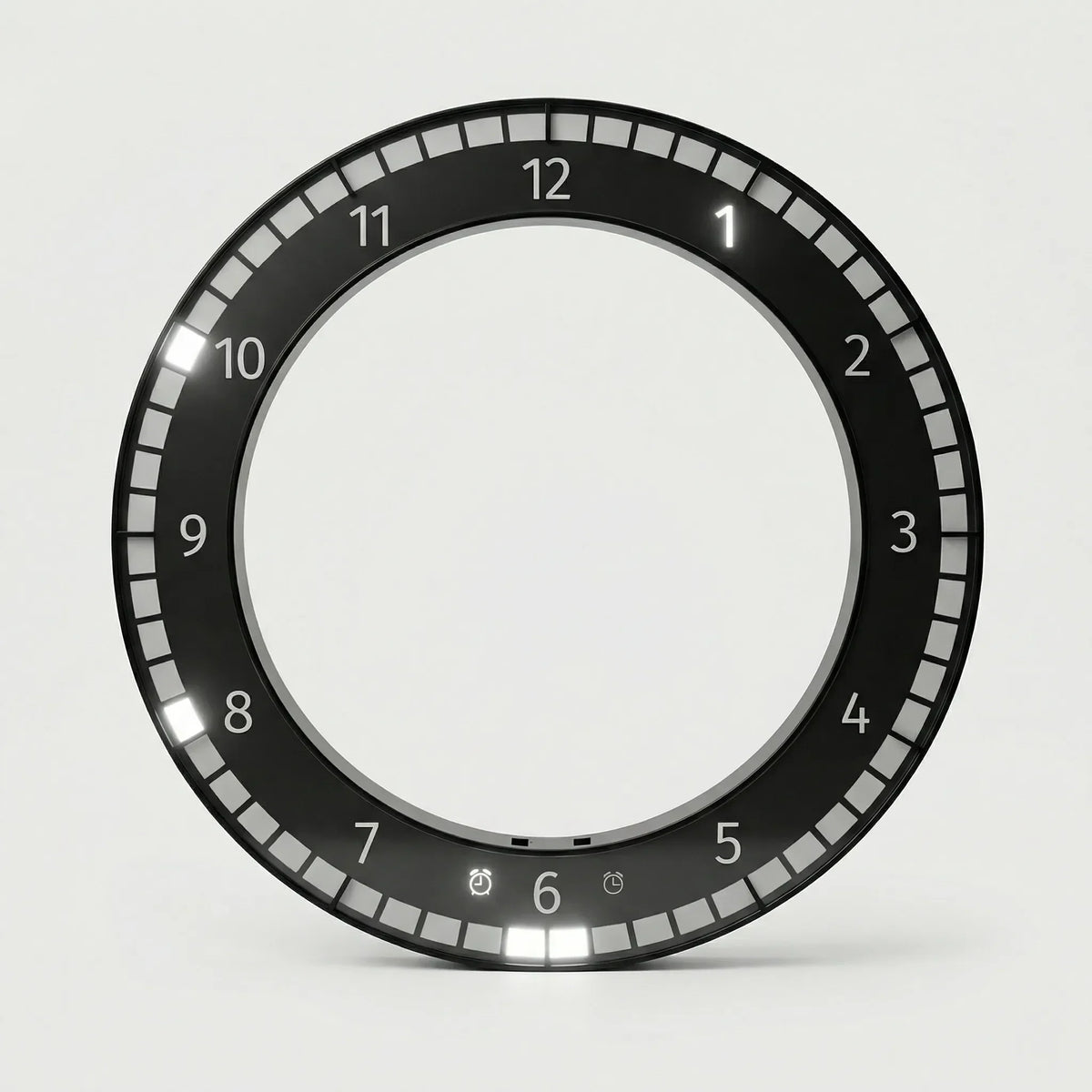Slim Circular Ring Display Dimmable Digital Wall Clock