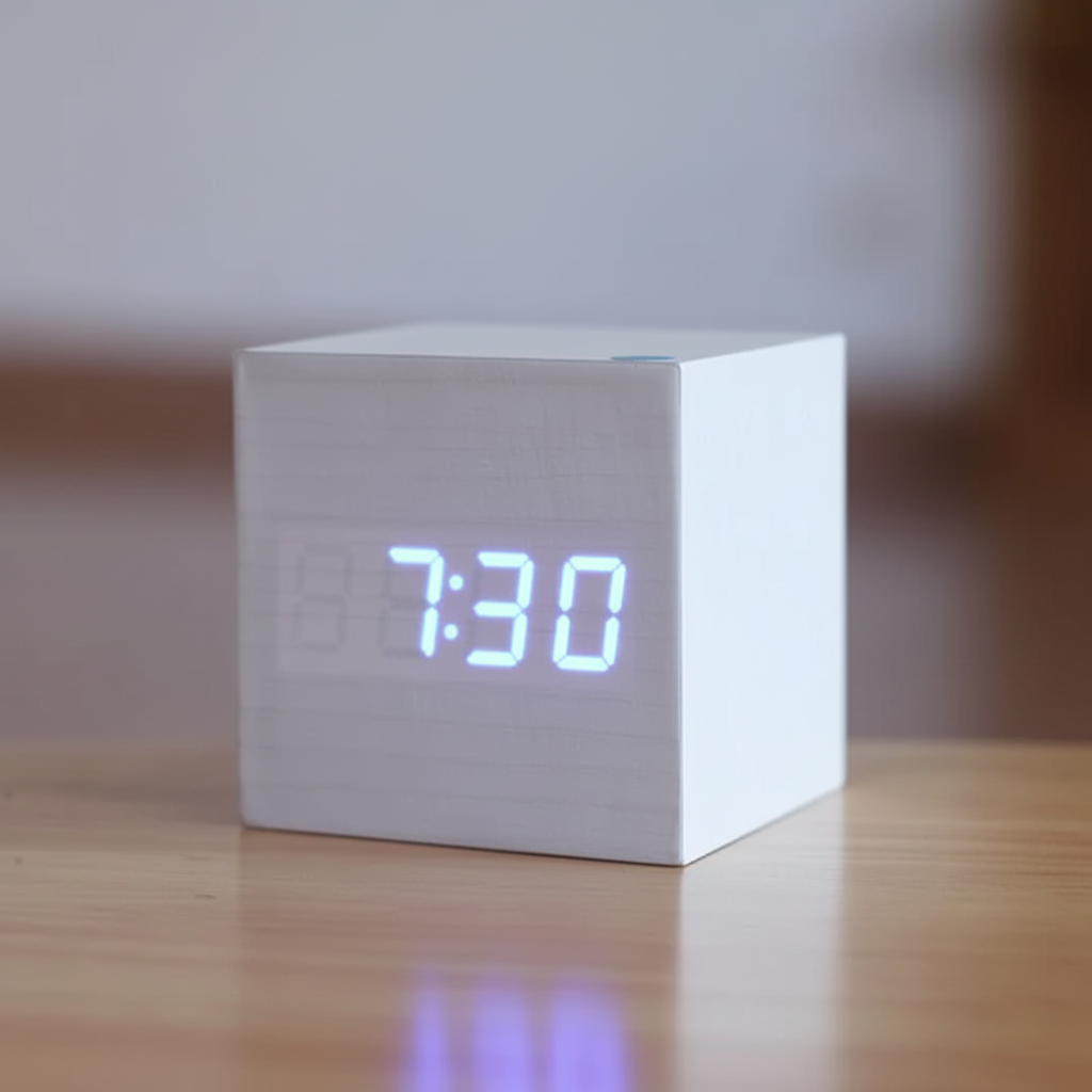 Wood Finish Minimalist Digital Desk Alarm Clock