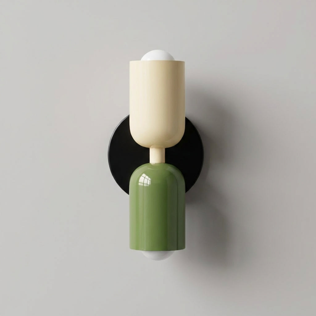 Geometric Metal Frosted Glass Compact Space Saving Wall Light