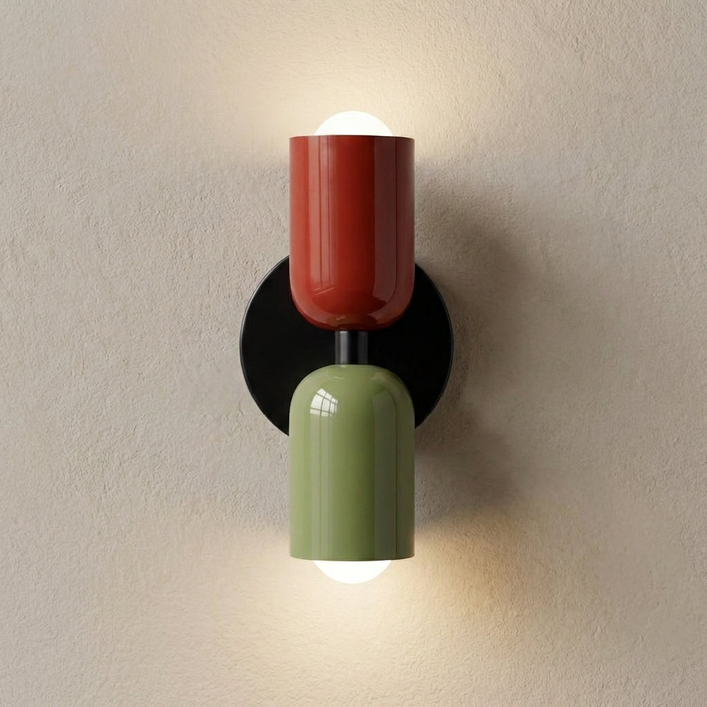Geometric Metal Frosted Glass Compact Space Saving Wall Light