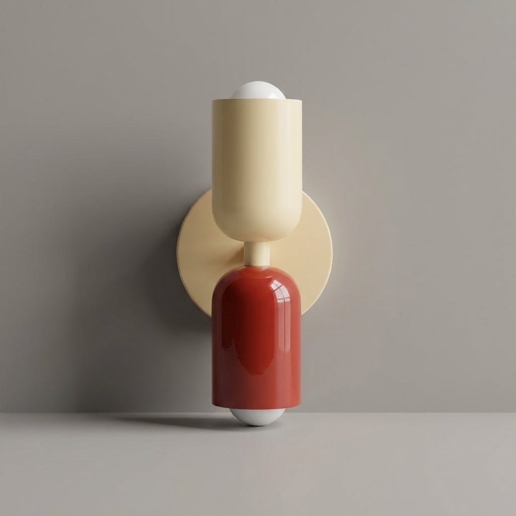 Geometric Metal Frosted Glass Compact Space Saving Wall Light