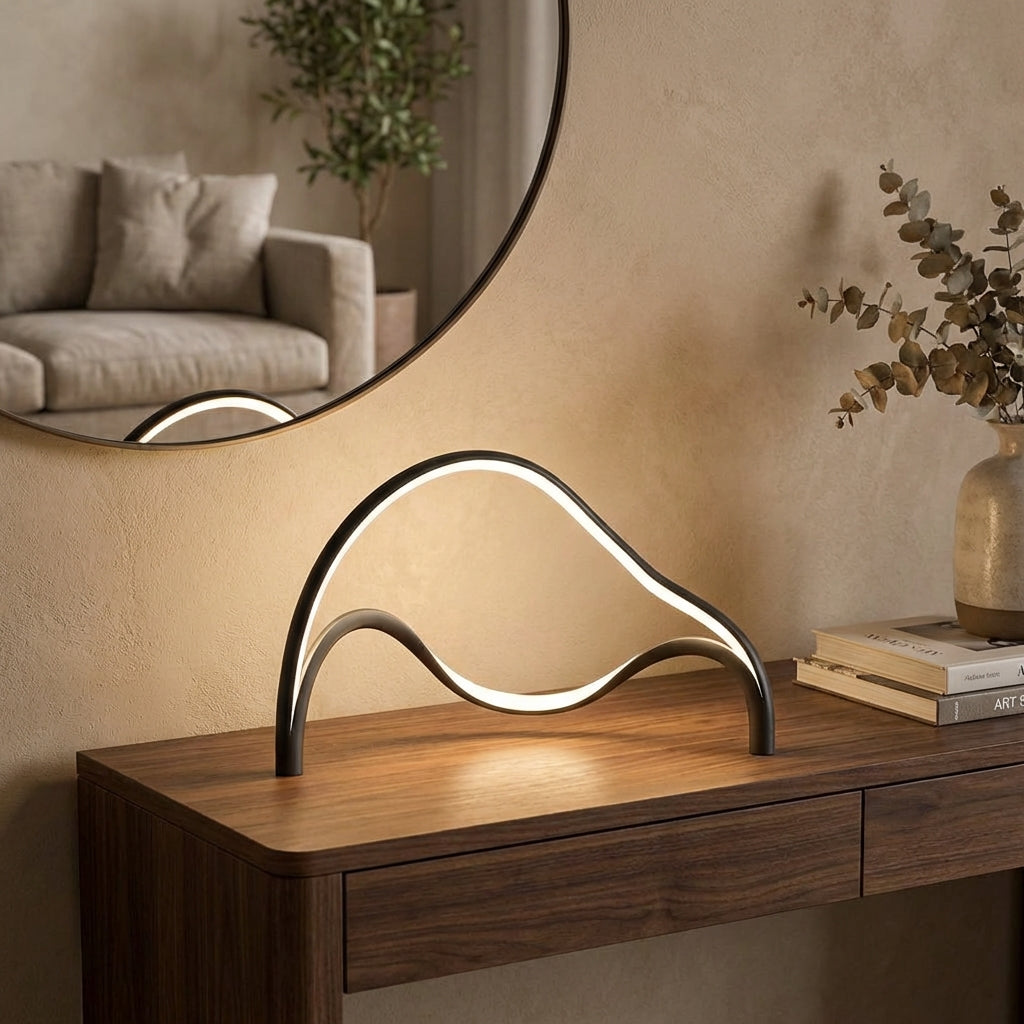 Sculptural Metal Acrylic Compact Silhouette Table Lamp