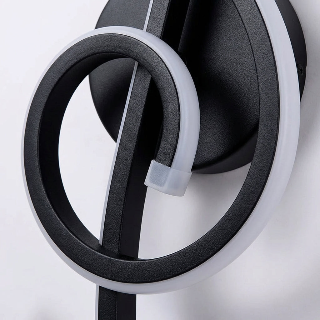 Sculptural Treble Clef Silhouette Aluminum Acrylic Dimmable Wall Light