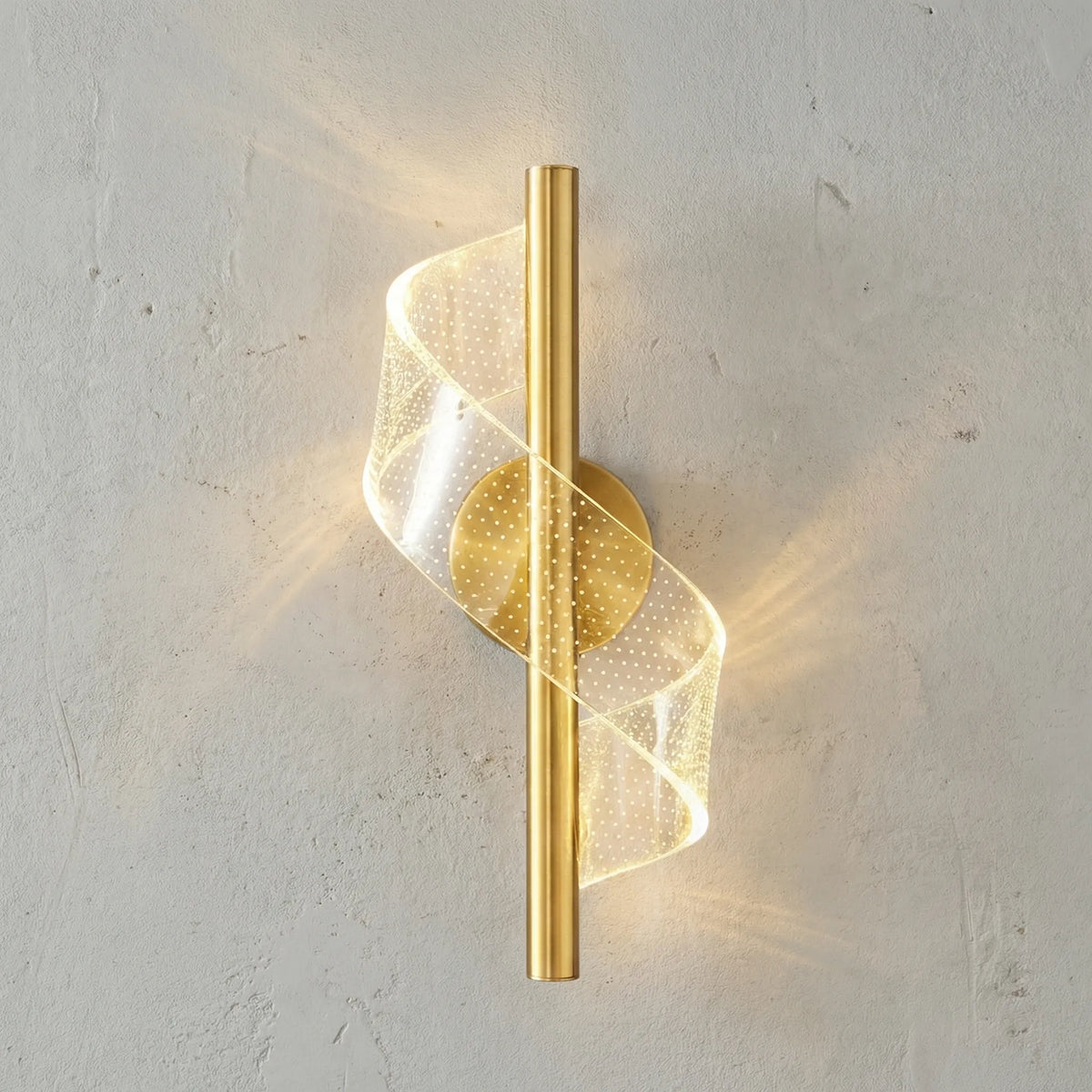 Sculptural Spiral Form Adjustable Color Up Down Wall Light