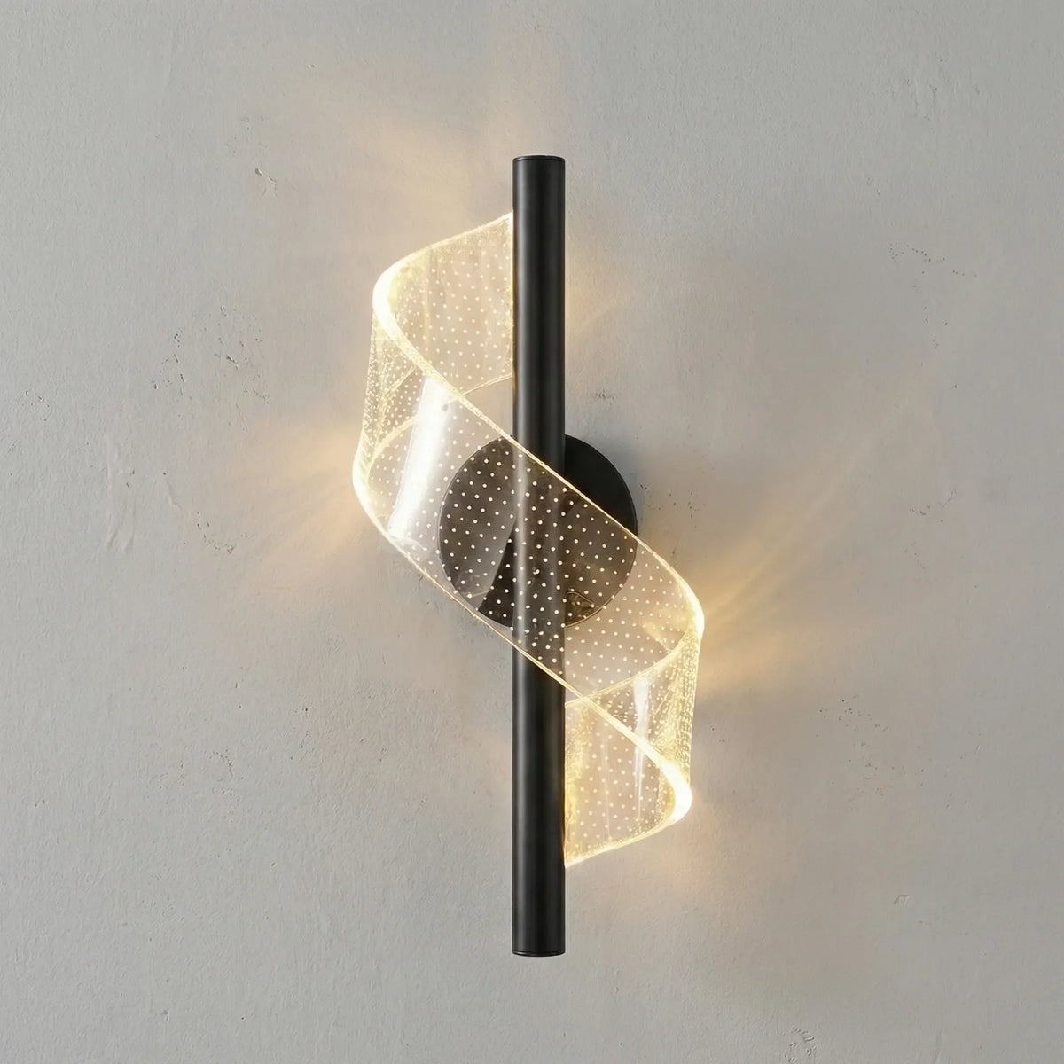 Sculptural Spiral Form Adjustable Color Up Down Wall Light