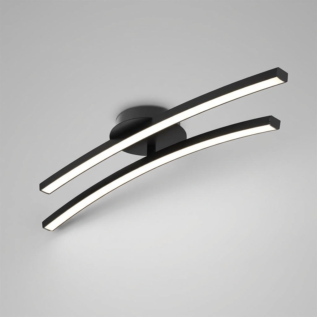 Curved Wave Silhouette Aluminum Glare-Free Ceiling Light
