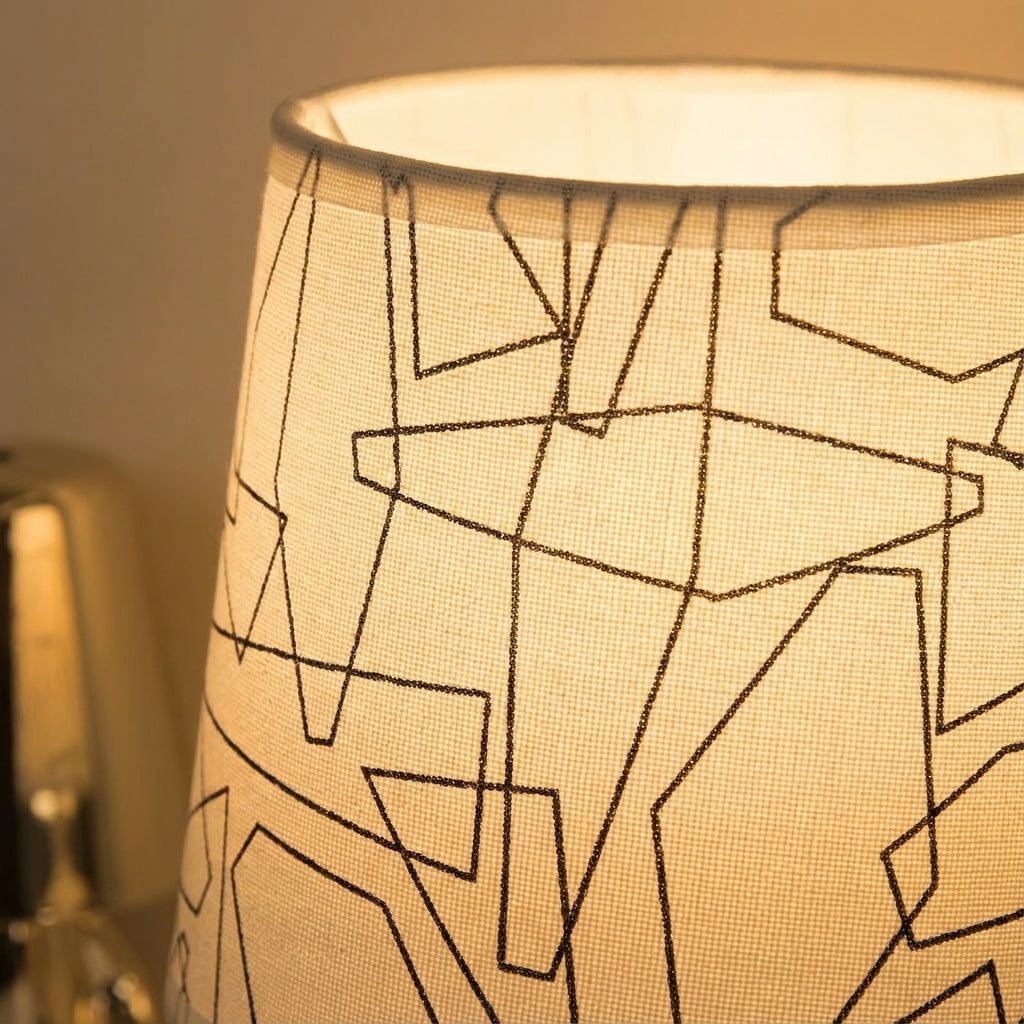 Geometric Molded Shade Compact Round Base USB Table Lamp