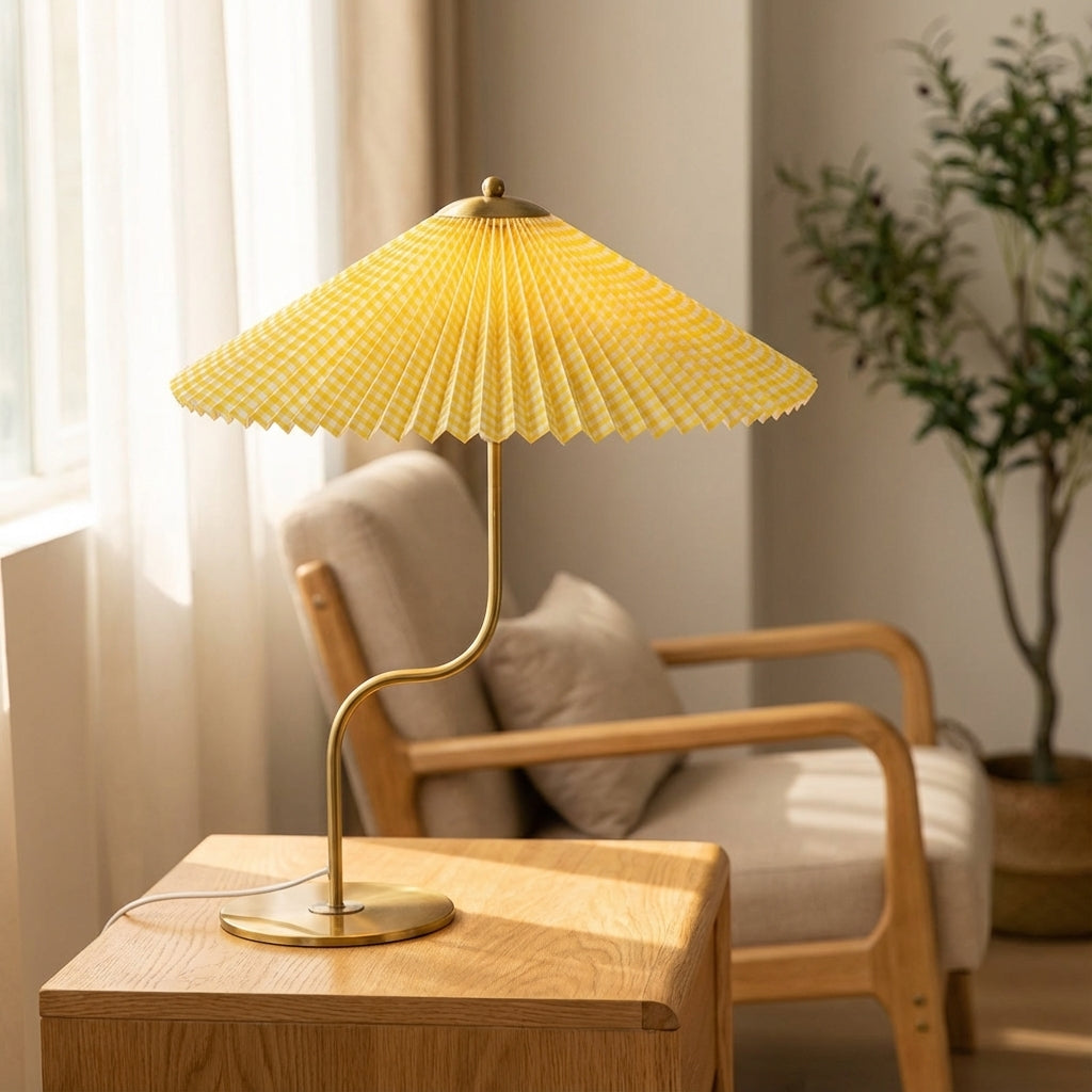 Sculptural Parasol Shade Touch Dimmable USB Table Lamp