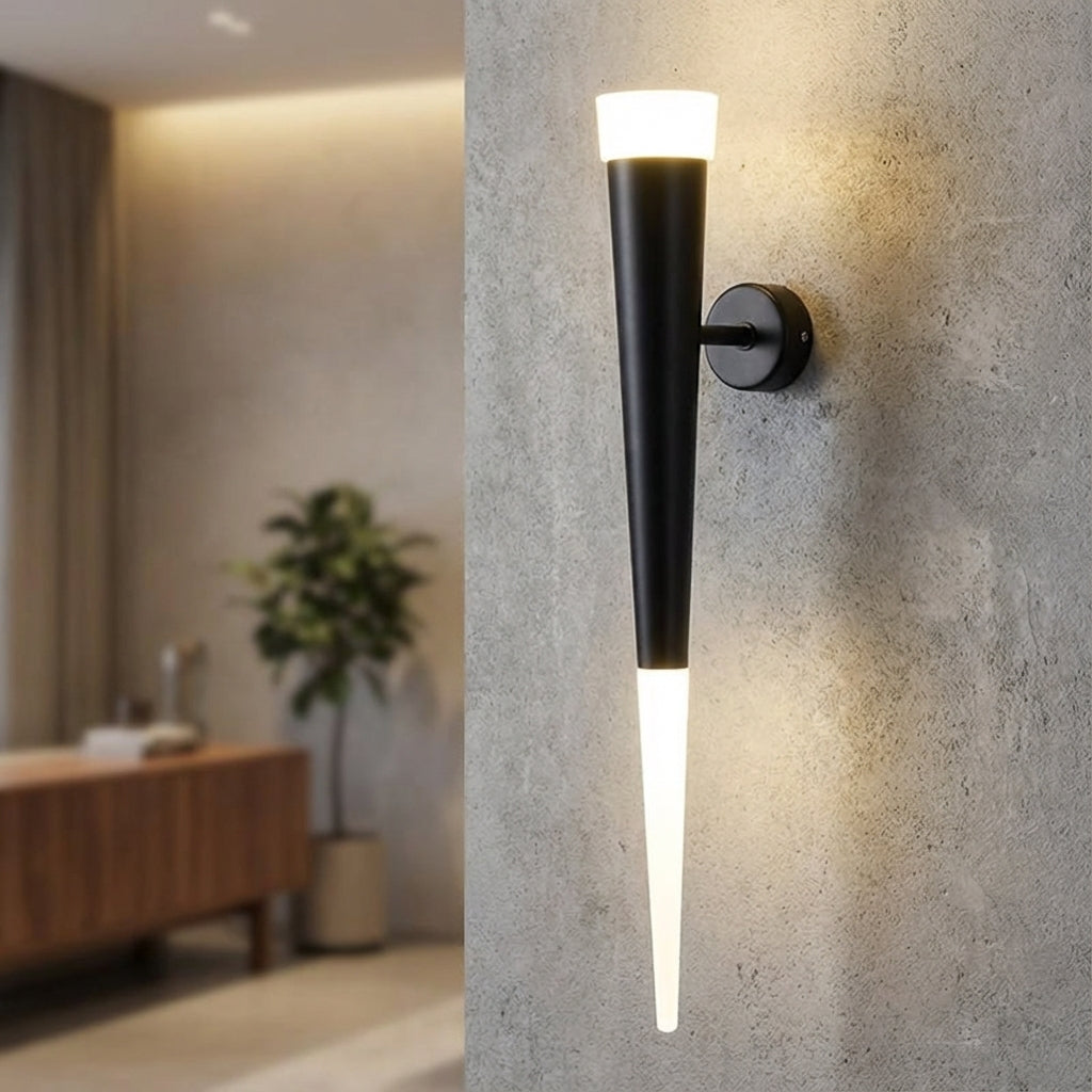 Sleek Tapered Conical Metal Up Down Wall Light