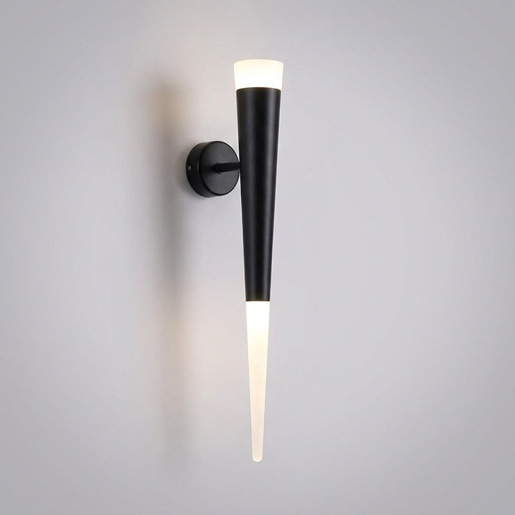 Sleek Tapered Conical Metal Up Down Wall Light