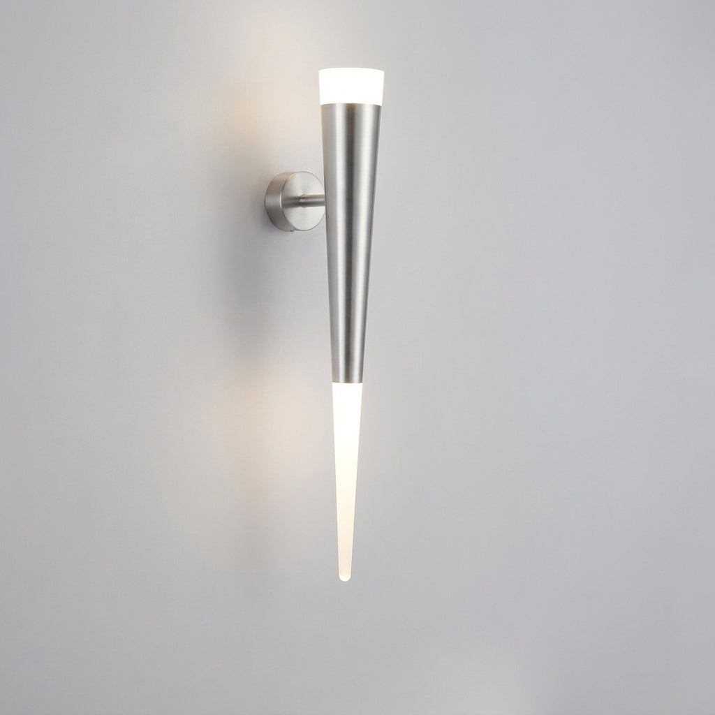 Sleek Tapered Conical Metal Up Down Wall Light