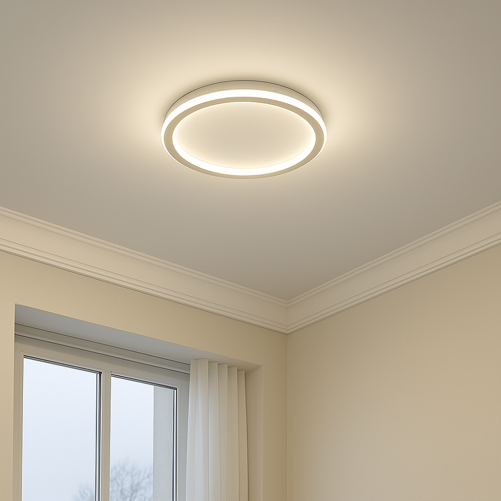Scandinavian Minimalist Round Aluminium Acrylic Dimmable Ceiling Light