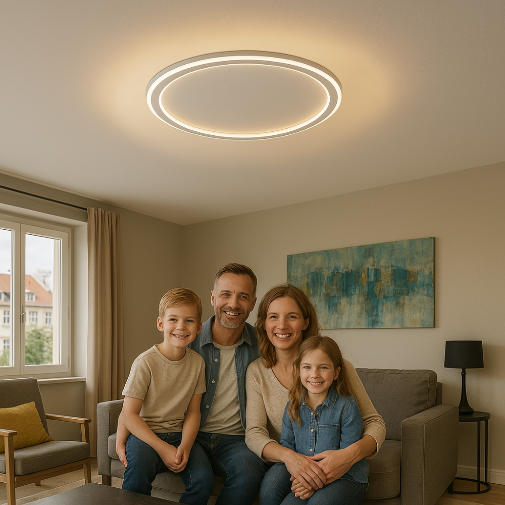 Scandinavian Minimalist Round Aluminium Acrylic Dimmable Ceiling Light