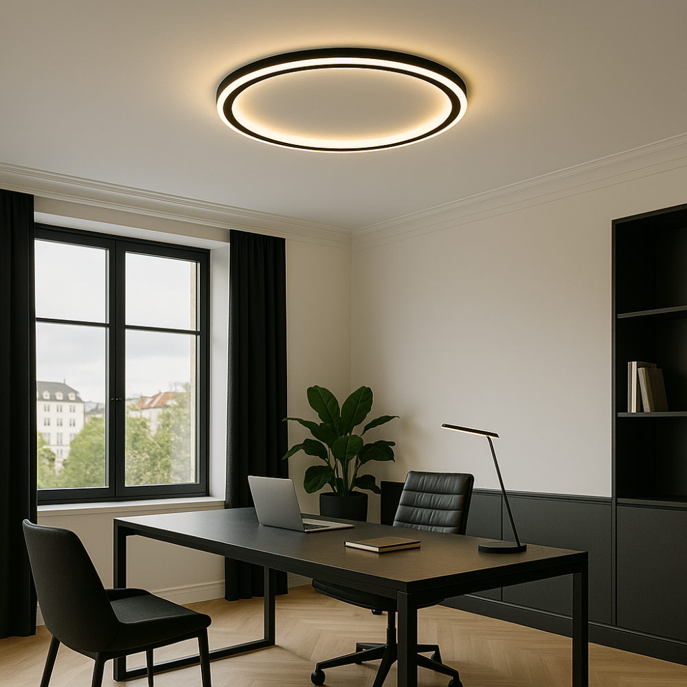 Scandinavian Minimalist Round Aluminium Acrylic Dimmable Ceiling Light