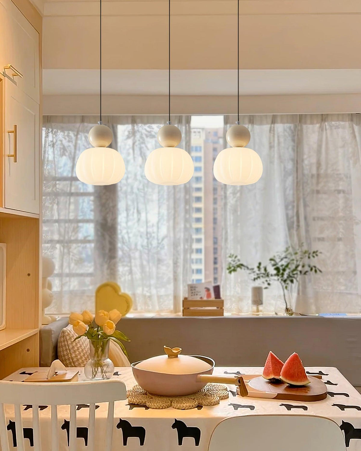 Organic Round Acrylic Diffuser Pendant Light