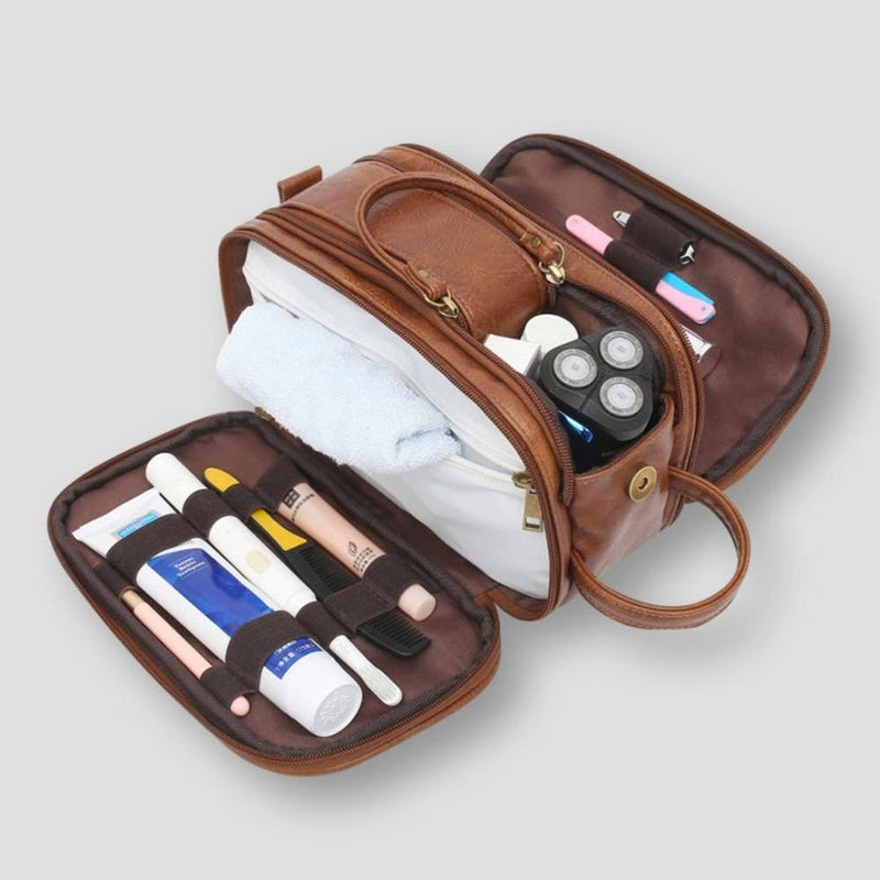 Multi Compartment Water Repellent Hanging Travel Toiletry Bag Organizer