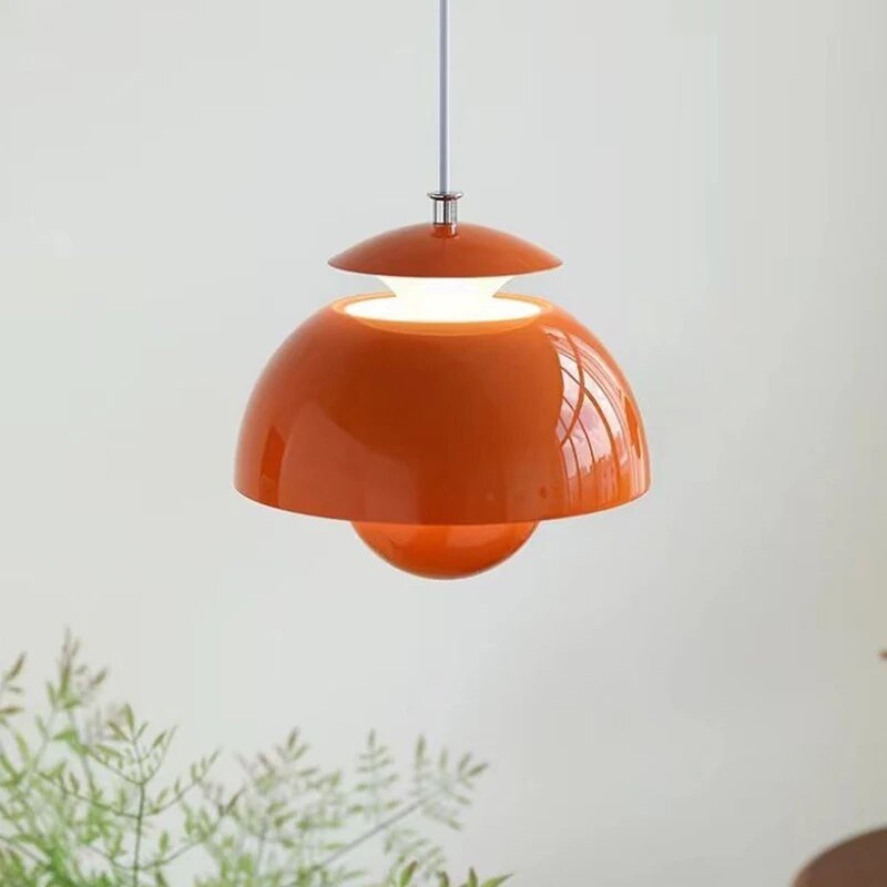 Scandinavian Flower Bud Sculptural Metal Nordic Pendant Light