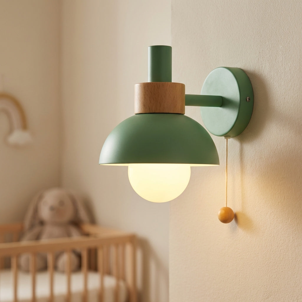 Playful Pastel Shade Pull Switch Wall Light
