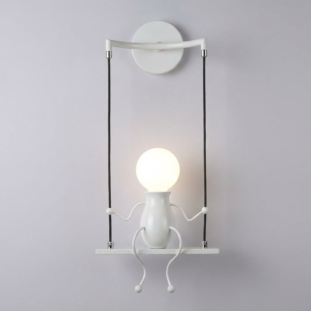 Swinging Figure Silhouette Durable Metal Wall Light
