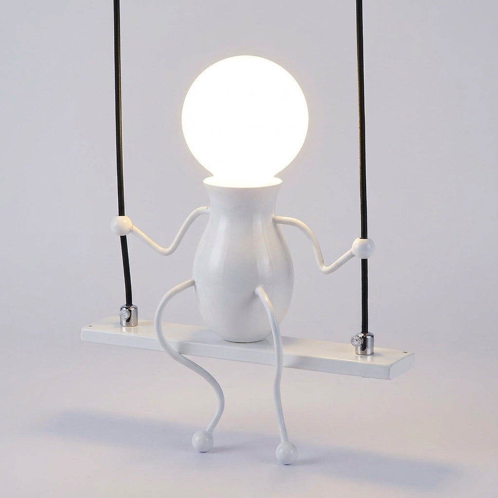 Swinging Figure Silhouette Durable Metal Wall Light