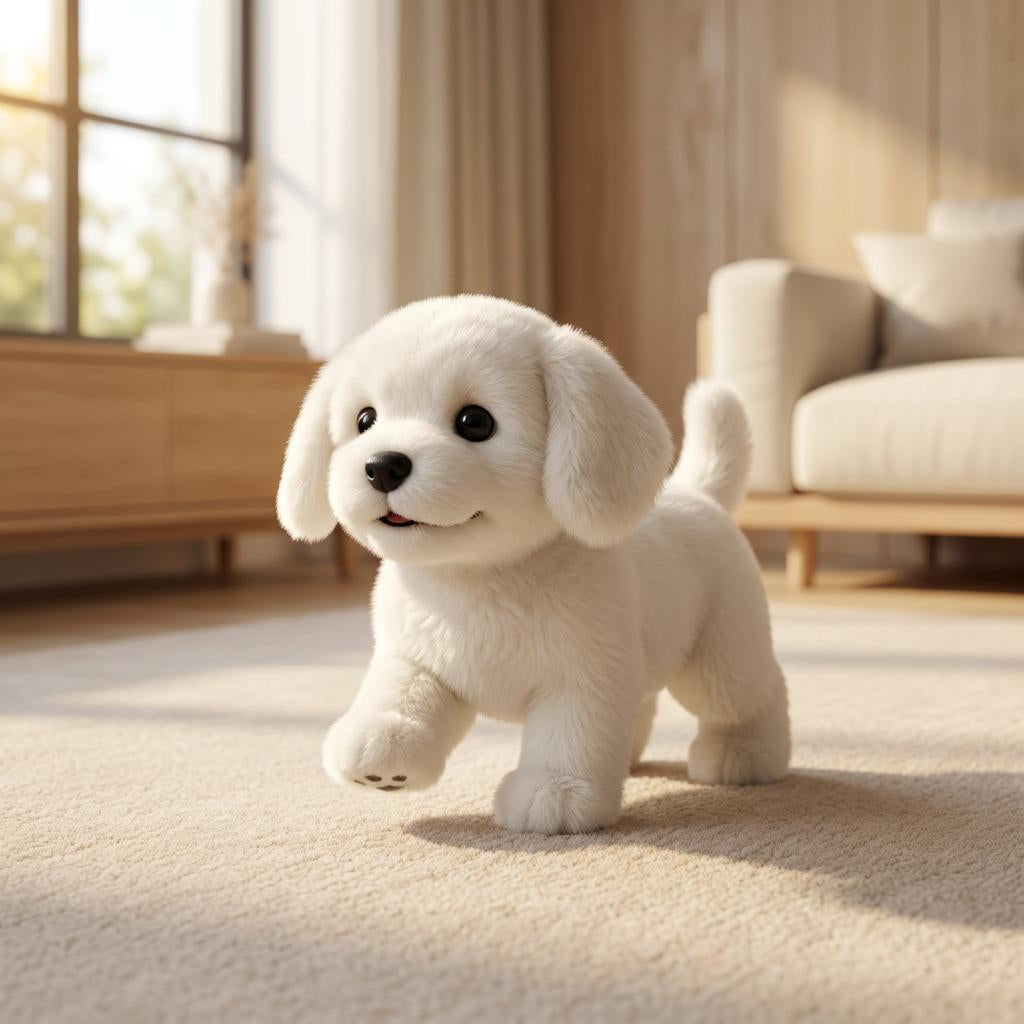Realistic Walking Barking Tail Wagging Interactive Plush Puppy Toy