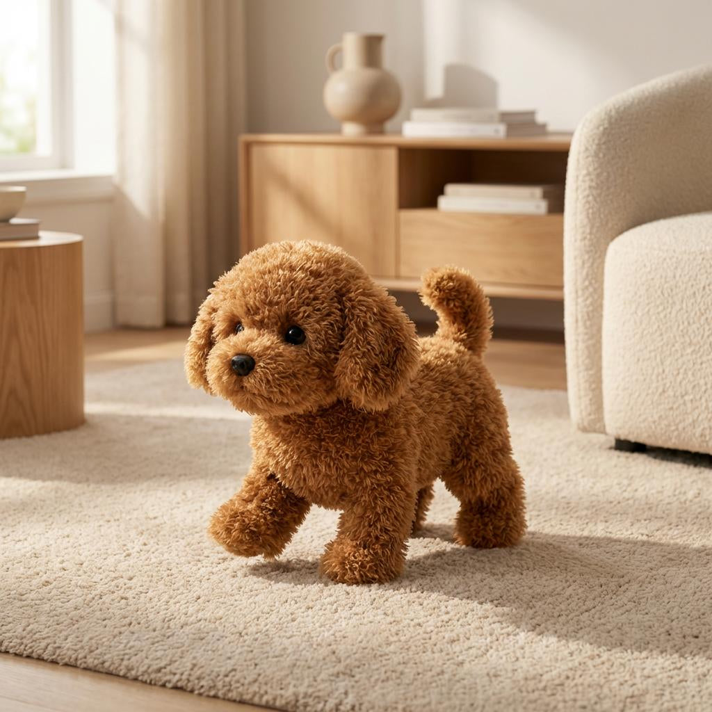 Realistic Walking Barking Tail Wagging Interactive Plush Puppy Toy