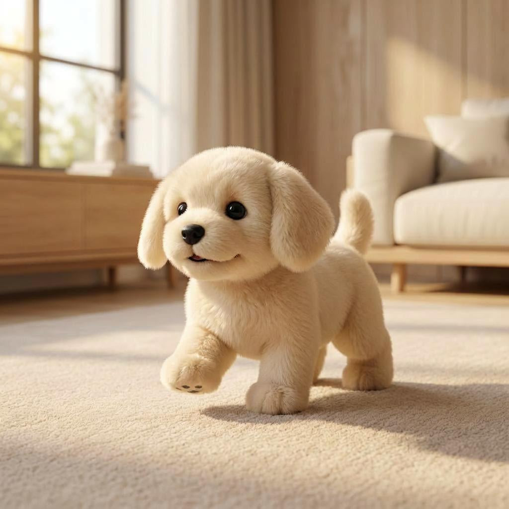 Realistic Walking Barking Tail Wagging Interactive Plush Puppy Toy