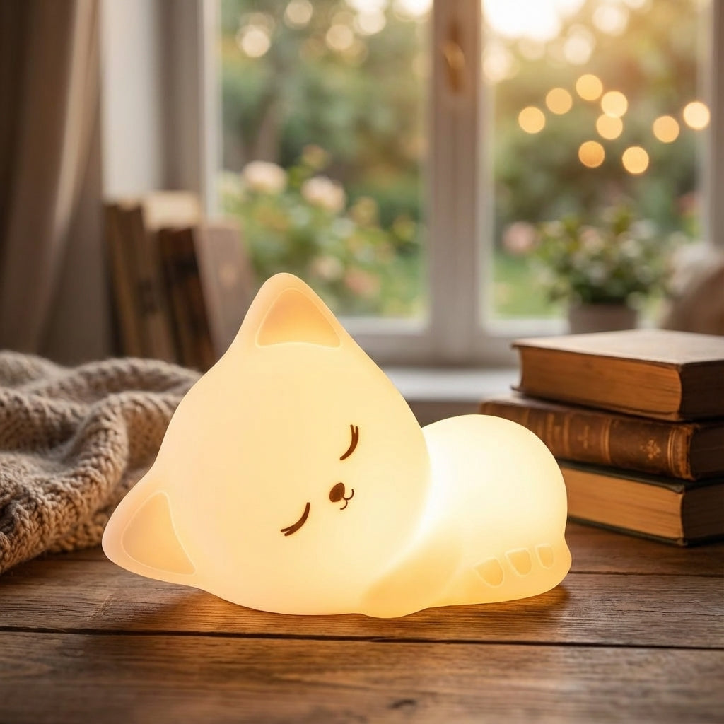 Cordless Cat Silhouette Soft Silicone Rechargeable Table Lamp