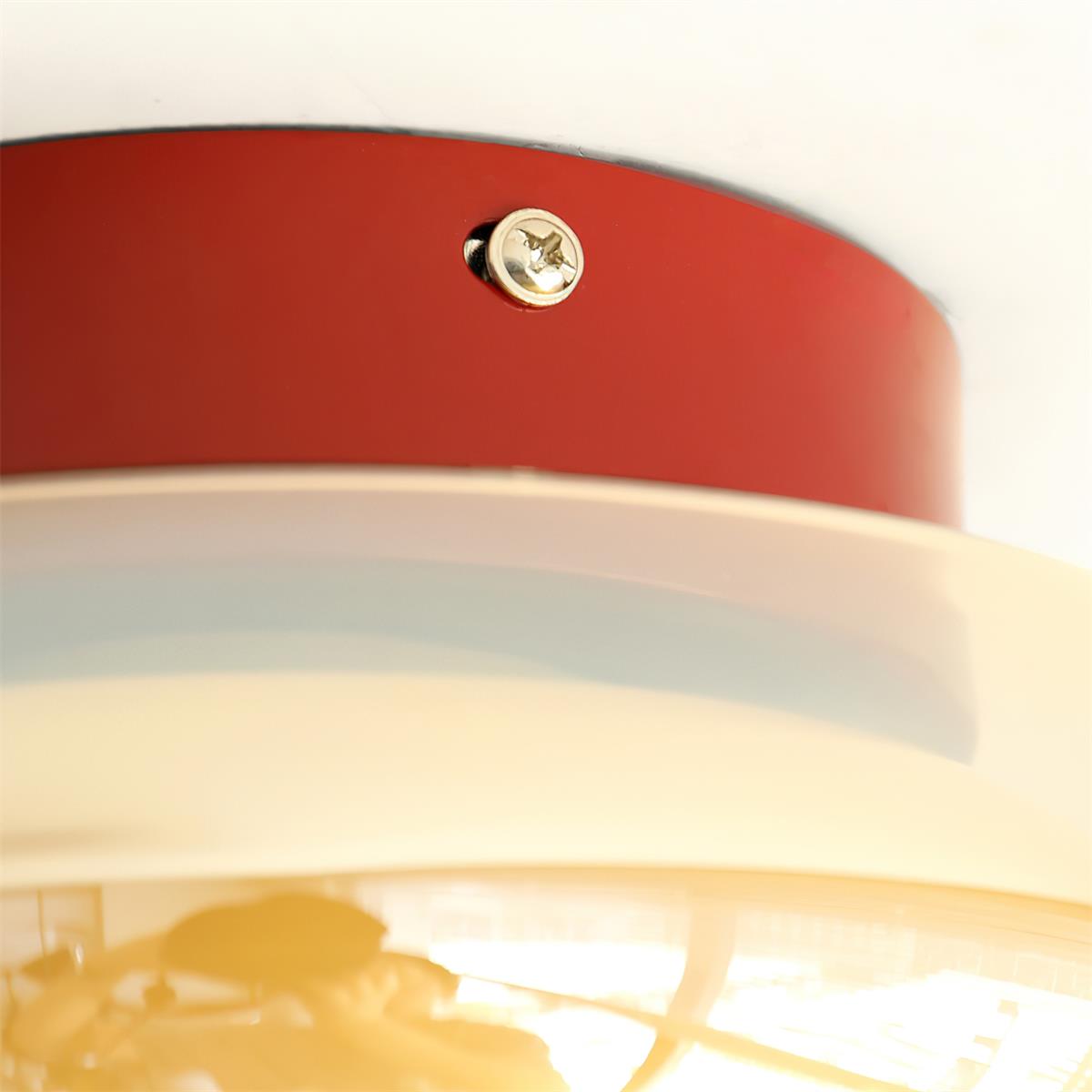 Retro Glass Compact Low Profile Flush Mount Ceiling Light