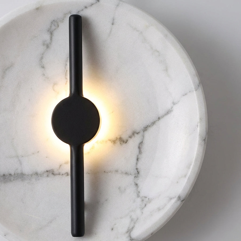 Round Marble Effect Resin Sculptural Wall Light