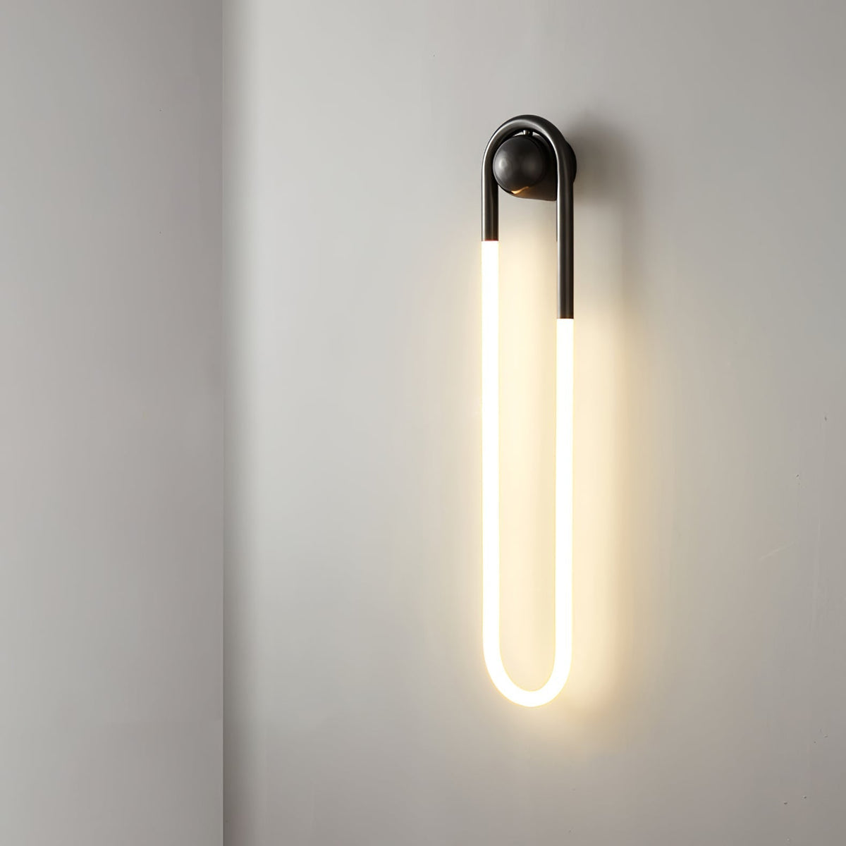 Looped Brass Frame Minimalist Architectural Wall Light