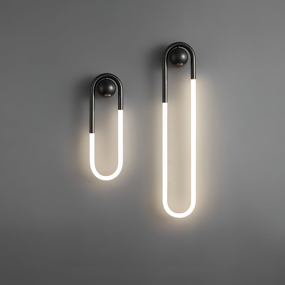 Looped Brass Frame Minimalist Architectural Wall Light