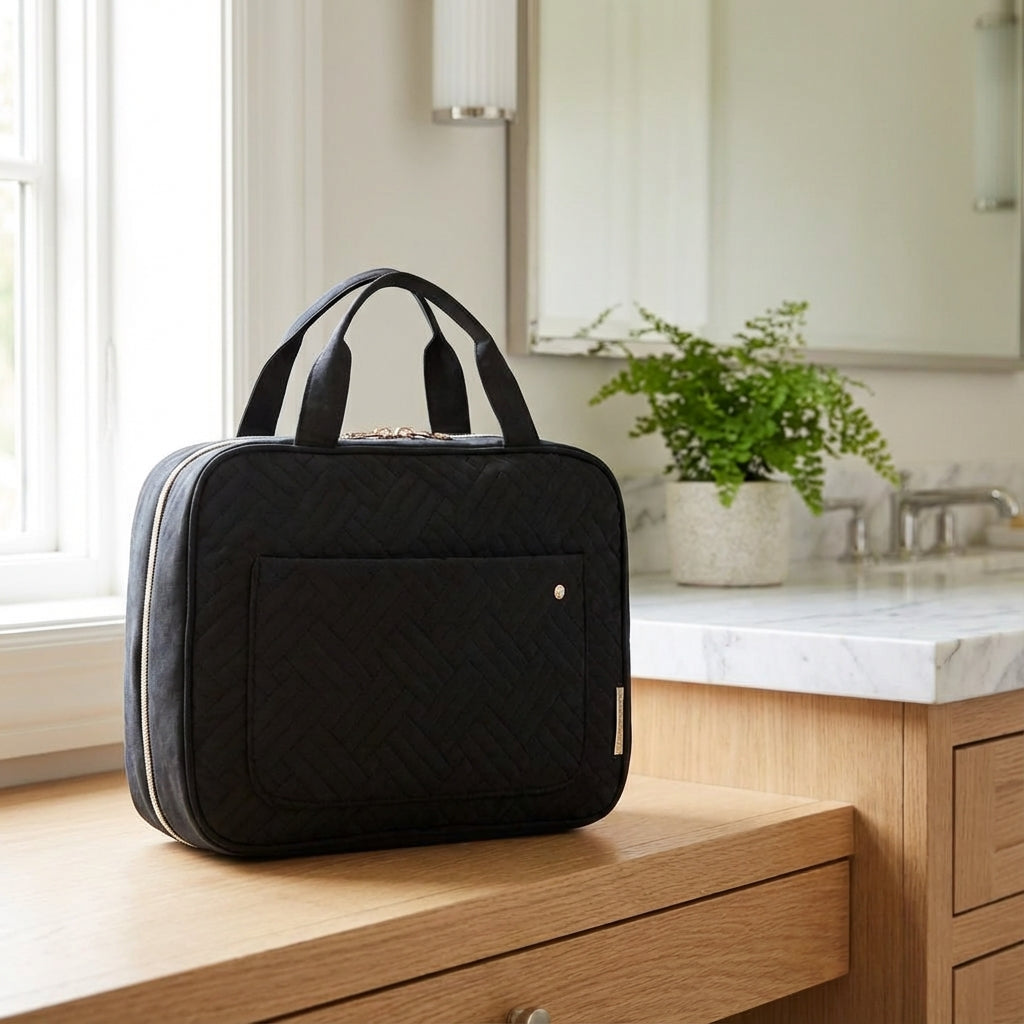 Multi Layer Fold Out Compartment Travel Toiletry Bag