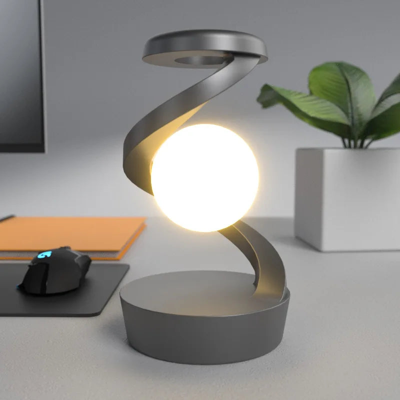 Spiral Arm Sphere Gesture Control Wireless Charging Table Lamp