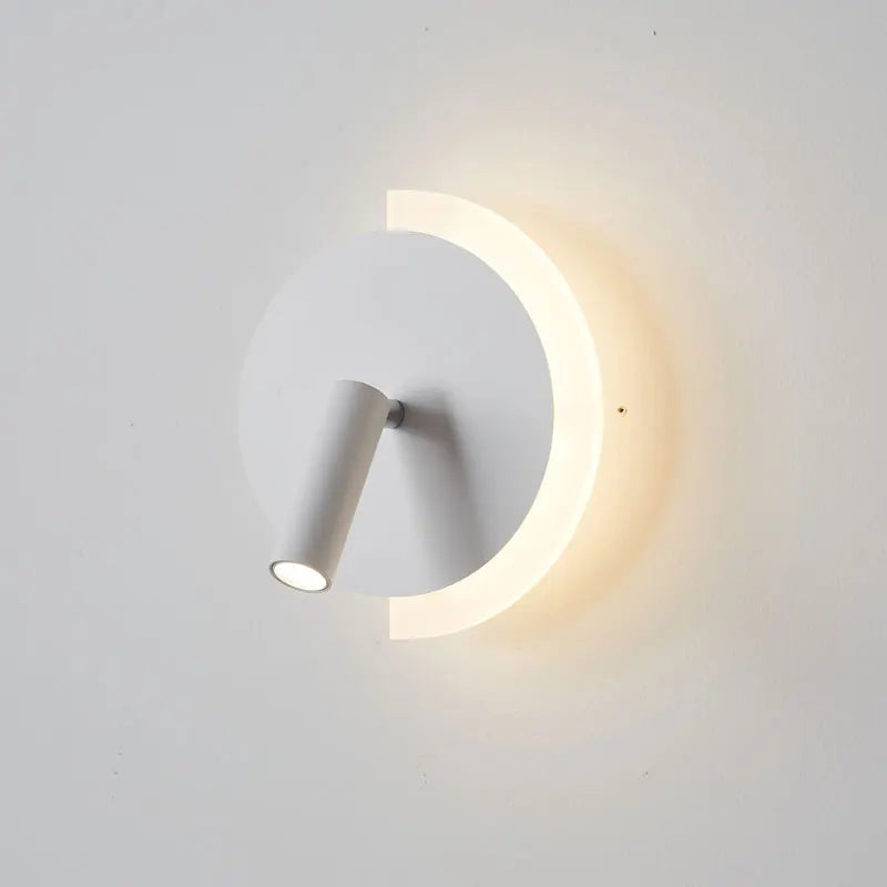 Round Crescent Glow Sculptural Bedside Wall Light