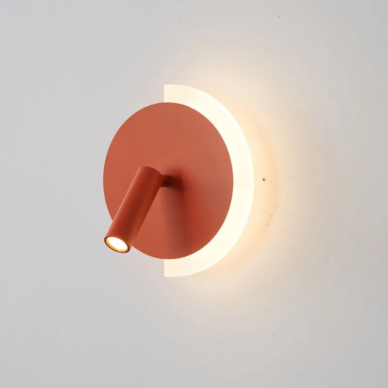 Round Crescent Glow Sculptural Bedside Wall Light