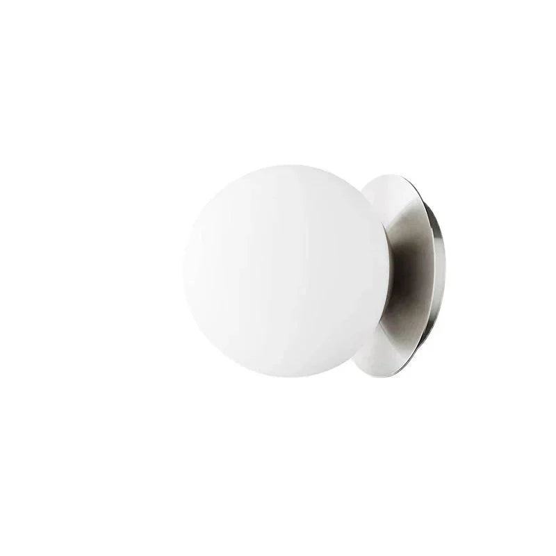 Nordic Opal Globe Glass Wrought Iron Wall Light