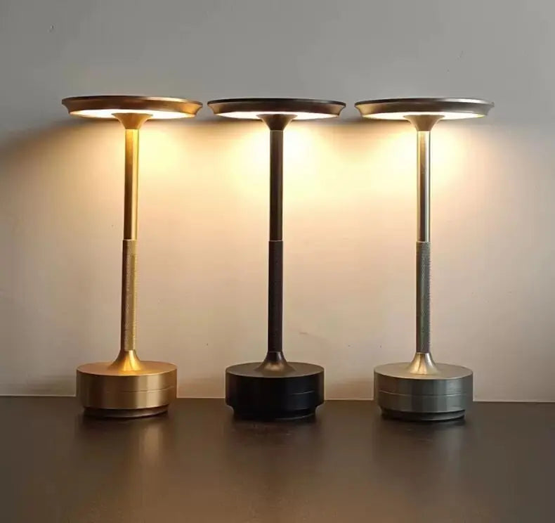 Minimalist Aluminium Cordless Touch Dimmable Rechargeable Table Lamp