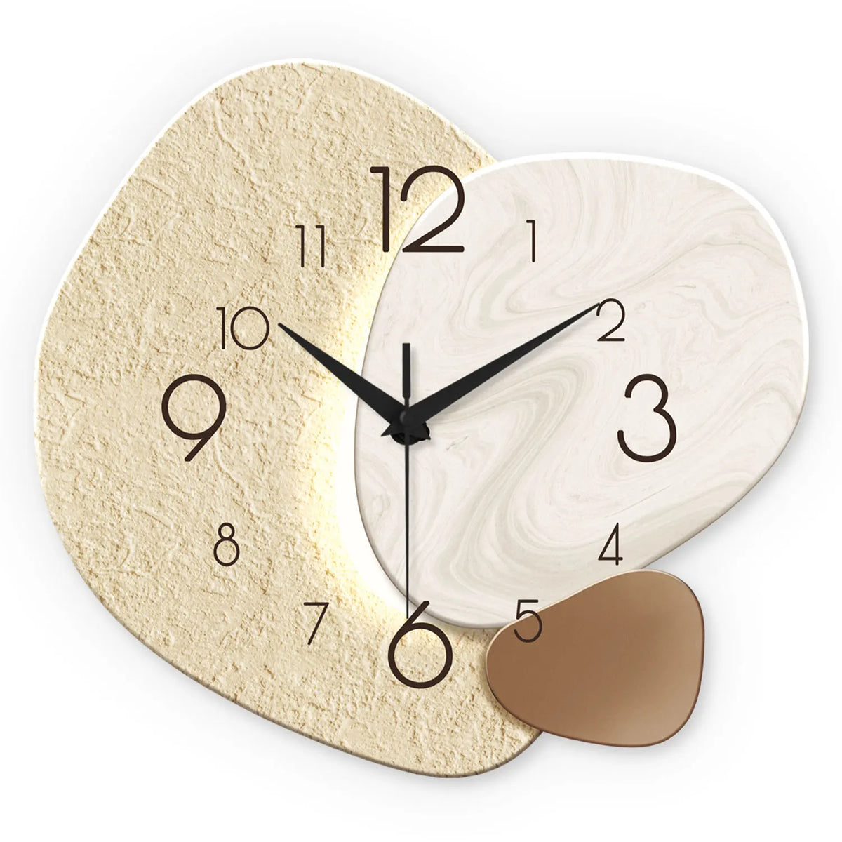 Modern Minimalist Textured Stone Silent Quartz Wall Clock