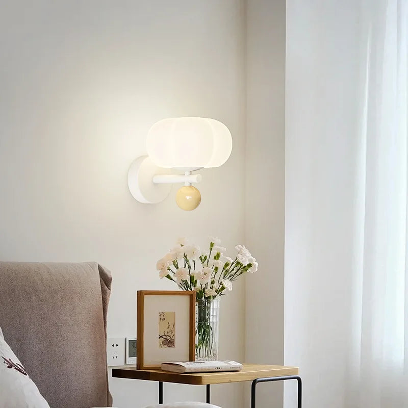 Sculptural Pumpkin Shaped Glass Nordic Wall Light