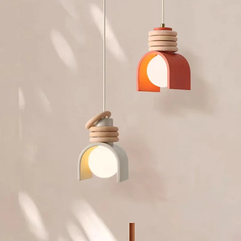 Wabi-Sabi Sculptural Resin Japanese Minimalist Organic Form Pendant Light