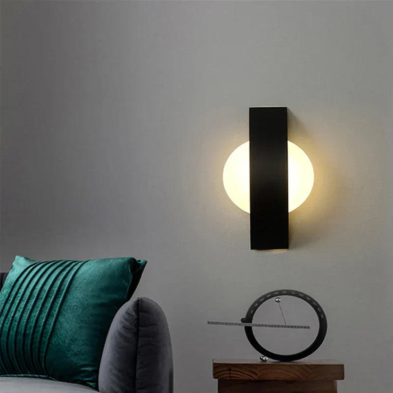 Minimalist Sphere Acrylic Iron Panel Wall Light