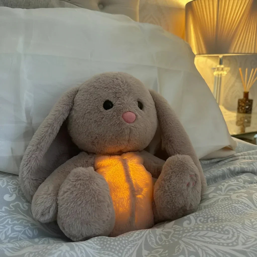 Soft Cozy Breathing Bunny Plush Relaxation Companion Stuffed Animal Toy